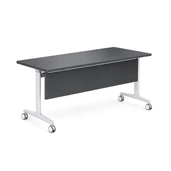 FOLDABLE 01 HORIZONTALLY-STACKABLE MOBILE TRAINING TABLE WITH CASTOR WHEELS