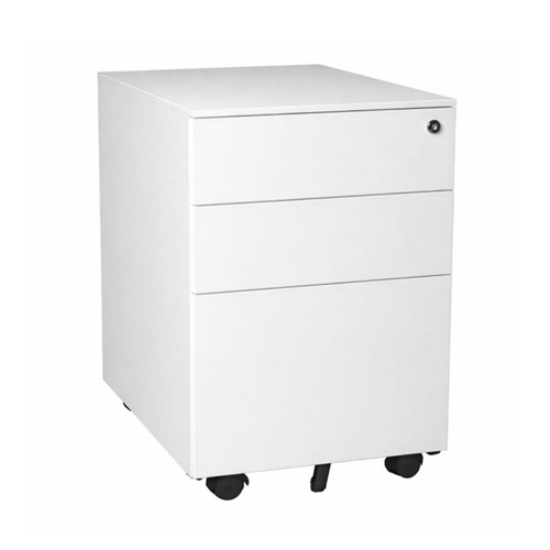 3 Drawer Mobile Pedestal – White