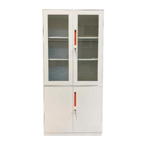 ASC-02 - GLASS SWING DOOR METAL CABINET WITH KEY LOCK