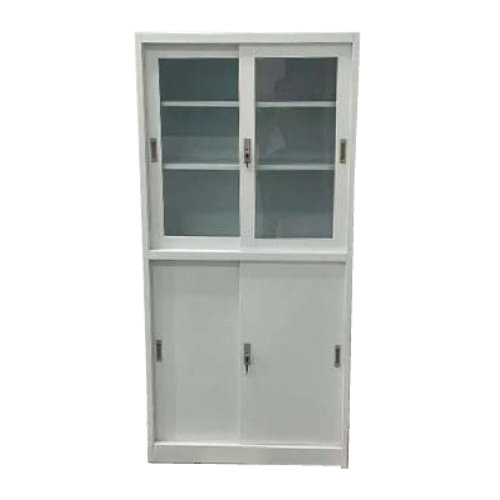 ASC-05 - GLASS SLIDING DOOR METAL CABINET WITH KEY LOCK