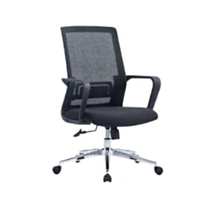 OC-180B MEDIUMBACK OFFICE CHAIR (MESH & FABRIC) CHROME ROLLER CHAIR BASE