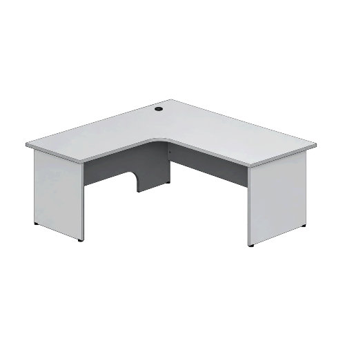 L-SHAPED WOODEN TABLE WITH CENTRE GROMMET